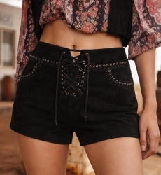 Miss June Paris — Short Cape Suede Nero